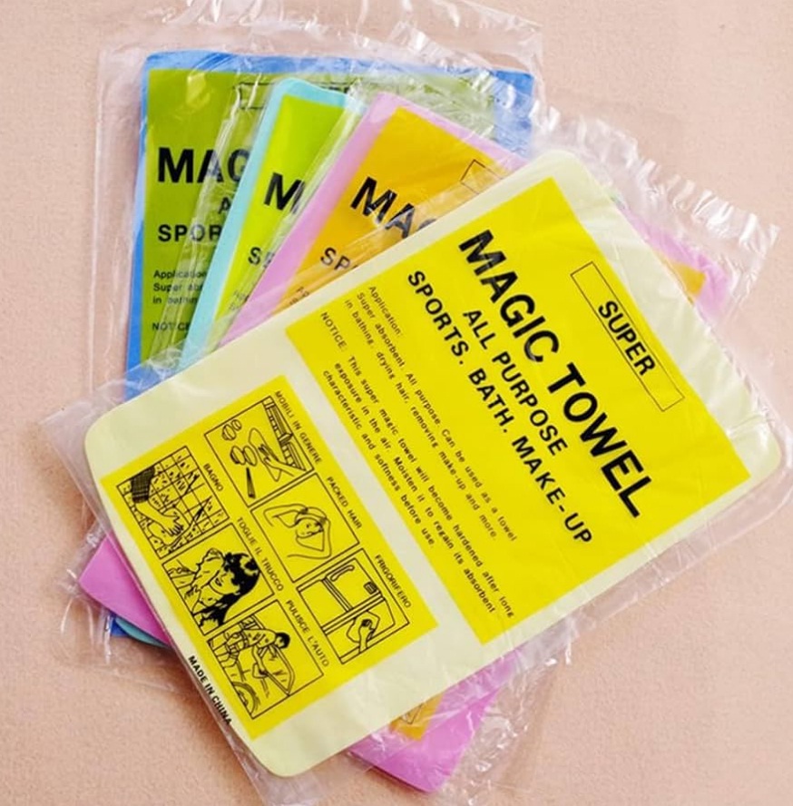 Magic Towel Reusable Absorbent Water for Kitchen Cleaning Car Cleaning, Unique Living Magic Towel, Super Absorbent, Chamois Leather Wipes.